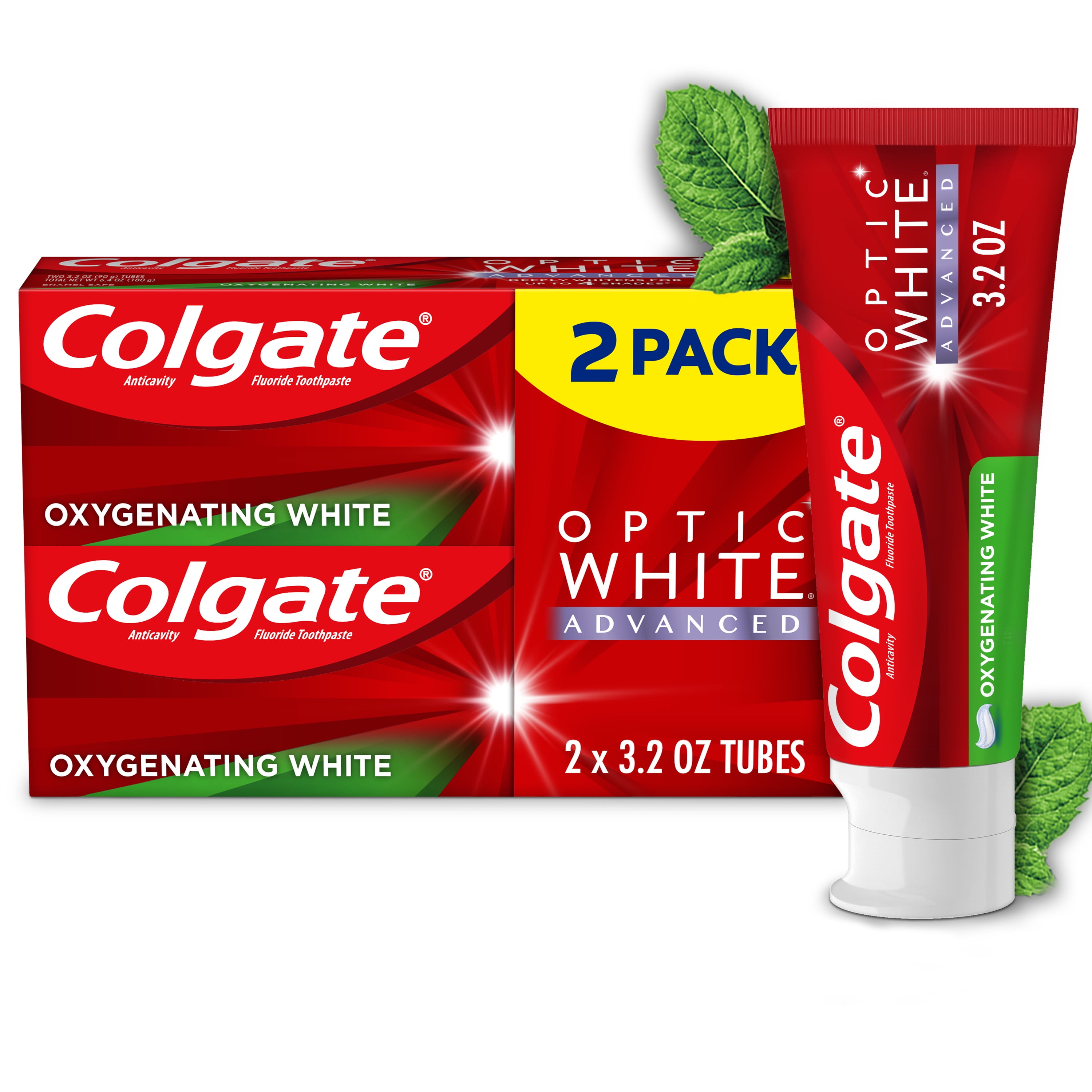 Colgate Optic White Advanced Hydrogen Peroxide Toothpaste, Oxygenating