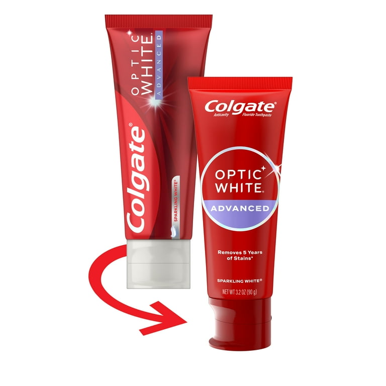 Colgate Optic White Advanced Hydrogen Peroxide Toothpaste, Sparkling White,  3.2 oz