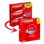 Colgate Optic White Advanced Hydrogen Peroxide Toothpaste, Sparkling White, 3 Pack, 3.2 oz