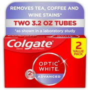 Colgate Optic White Advanced Hydrogen Peroxide Whitening Toothpaste, Mint, 3.2 oz, 2 Pack