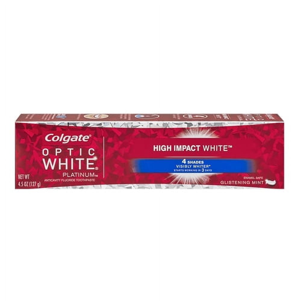 Colgate Optic White Advanced Sparkling Mint Toothpaste, 4.5 Oz, 2 Pack