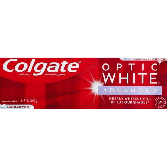 Colgate Optic White Advanced Teeth Whitening Toothpaste  Sparkling White  3.2 Oz (Pack of 6)