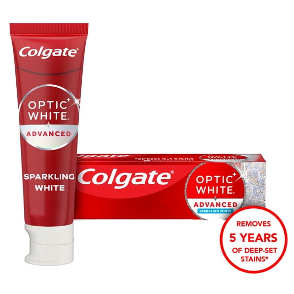 Colgate Optic White Advanced Sparkling White Toothpaste with 2% Hydrogen Peroxide, Mint, 4.5 OZ