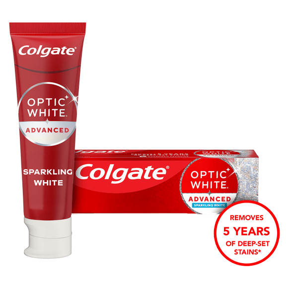 Colgate Optic White Advanced Sparkling White Toothpaste with 2% Hydrogen Peroxide, Mint, 4.5 OZ