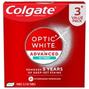Colgate Optic White Advanced Icy Fresh Toothpaste with 2% Hydrogen Peroxide, Mint, 3 Pack, 3.2 OZ