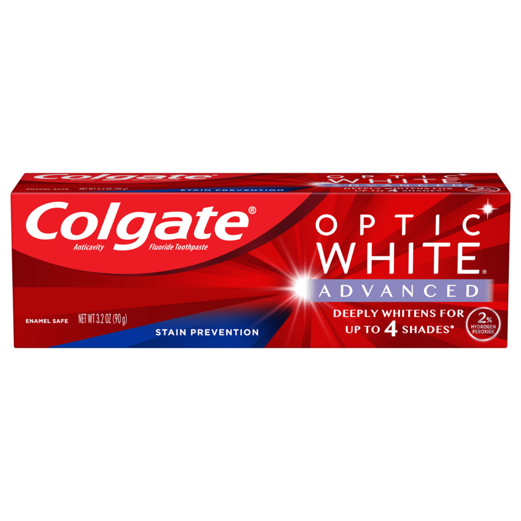 Colgate Optic White Advanced Toothpaste Stain Prevention, Cool Mint, 3.
