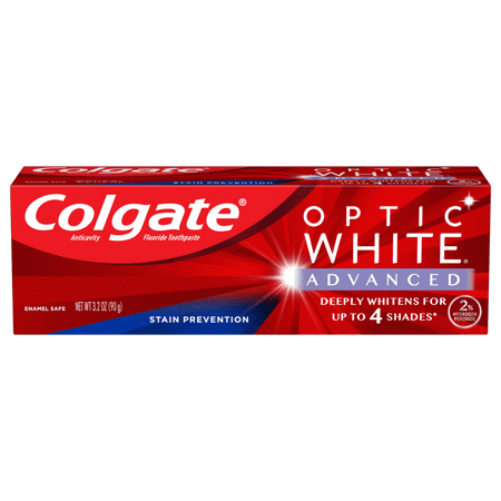 Colgate Optic White Advanced Toothpaste Stain Prevention, Cool Mint, 3.2 oz