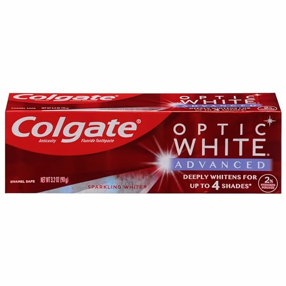 Colgate Optic White Advanced Whitening Toothpaste, Sparkling White, 3.2 oz 3 Pack