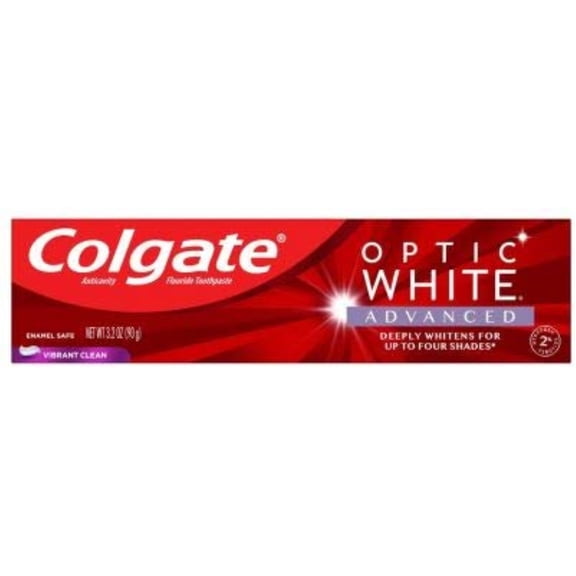 Colgate Optic White Advanced Whitening Toothpaste Vibrant Clean 3.2oz (Pack of 2)