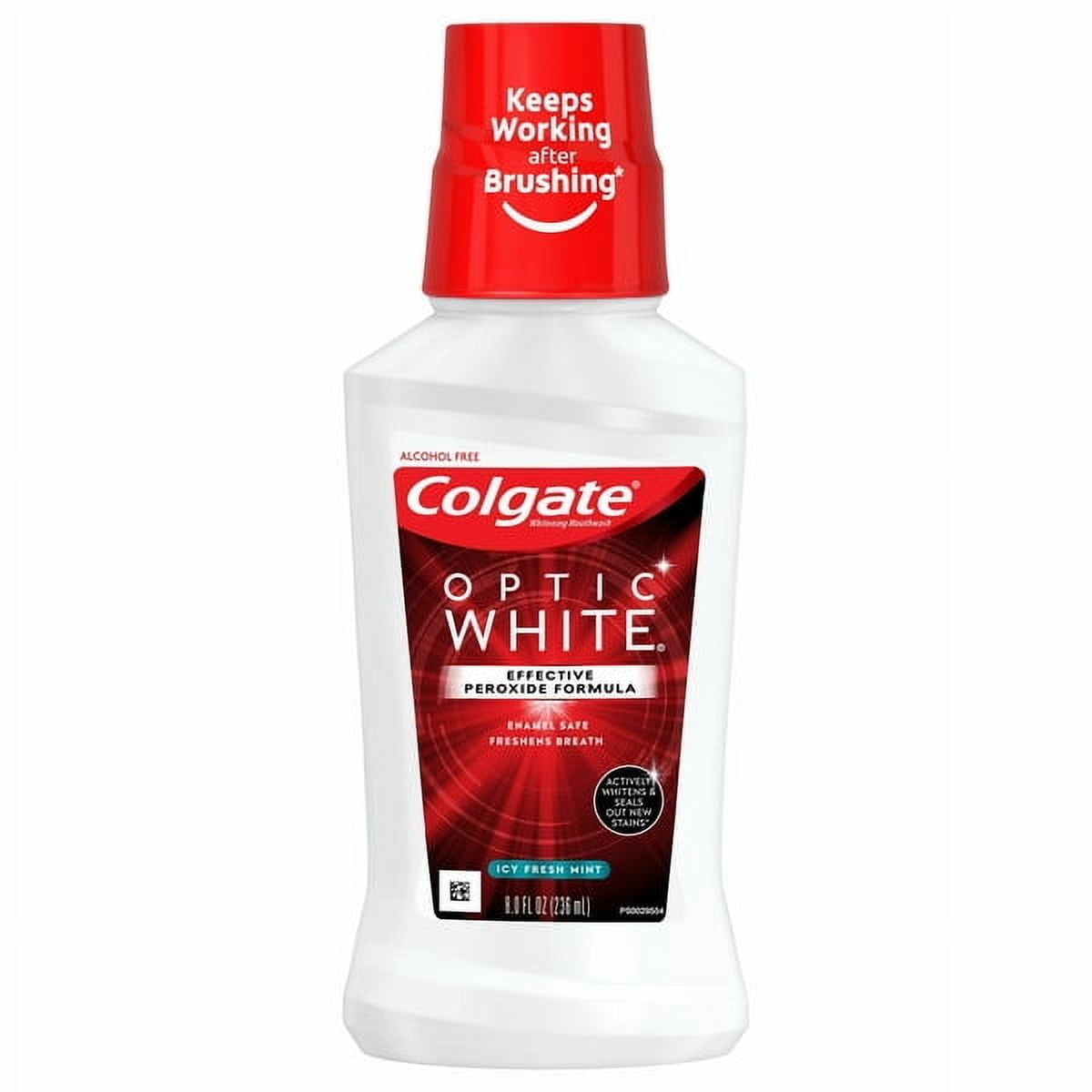 Colgate Optic White Fresh Mint Mouth Rinse, Alcohol Free - 8 Oz ...