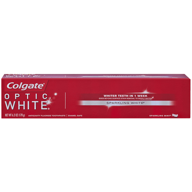 Colgate Optic White Anticavity Fluoride Toothpaste Sparkling Mint, 6.3 OZ