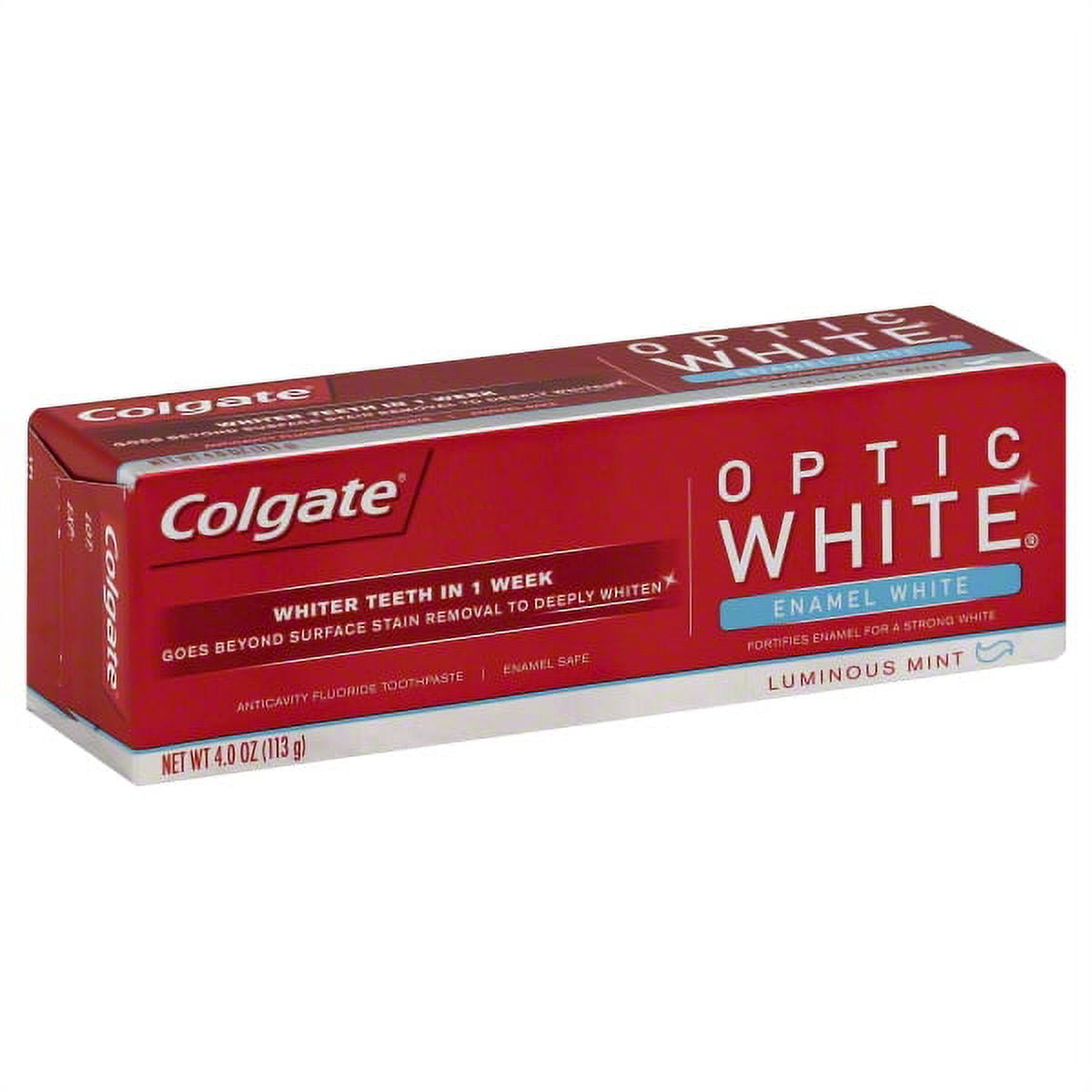 Colgate Optic White Enamel White Luminous Mint Toothpaste, 4 oz ...