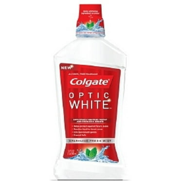 Colgate Optic White Mouthwash, Sparkling Fresh Mint 16 oz Pack of 2