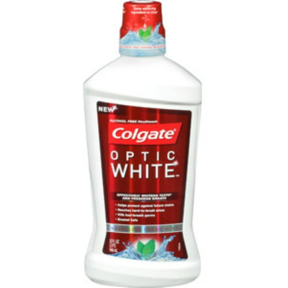 Colgate Optic White Mouthwash Sparkling Fresh Mint, 32 oz (Pack of 2)