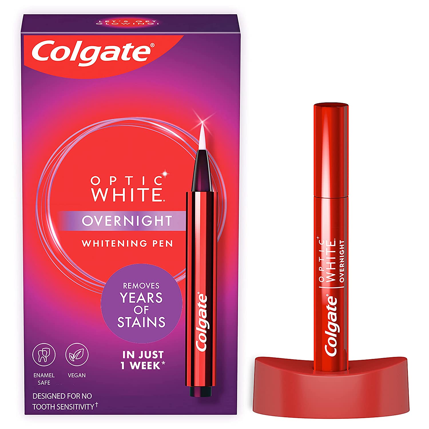 Colgate Optic White Overnight Teeth Whitening Pen, Teeth Stain Remover
