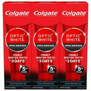 Colgate Optic White Pro Series Stain Prevention Hydrogen Peroxide Toothpaste, 3 Pack, 3.0 oz