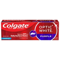 Colgate Optic White Purple Toothpaste for Teeth Whitening, Mint Paste, 4.2 oz