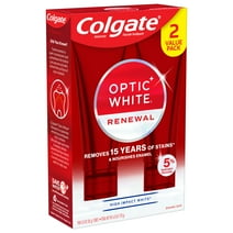 Colgate Optic White Renewal Teeth Whitening Toothpaste, High Impact White, 2 Pack, 3.0 oz