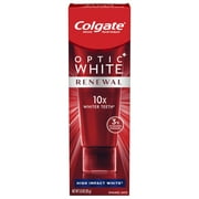 Colgate Optic White Renewal Teeth Whitening Toothpaste, Mint, 3 oz Tube