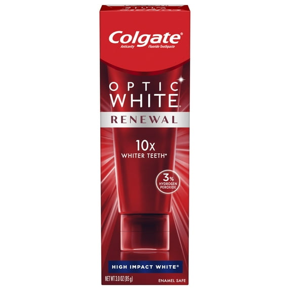 Colgate Optic White Renewal Teeth Whitening Toothpaste, Mint, 3 oz Tube
