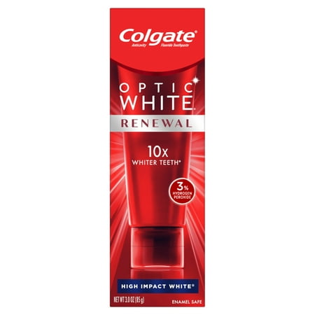 Colgate Optic White Renewal Toothpaste, Teeth Whitening Toothpaste, High Impact White, 3 Oz Tube