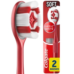 Colgate Optic White Soft Toothbrush for Adults, 2 Pack