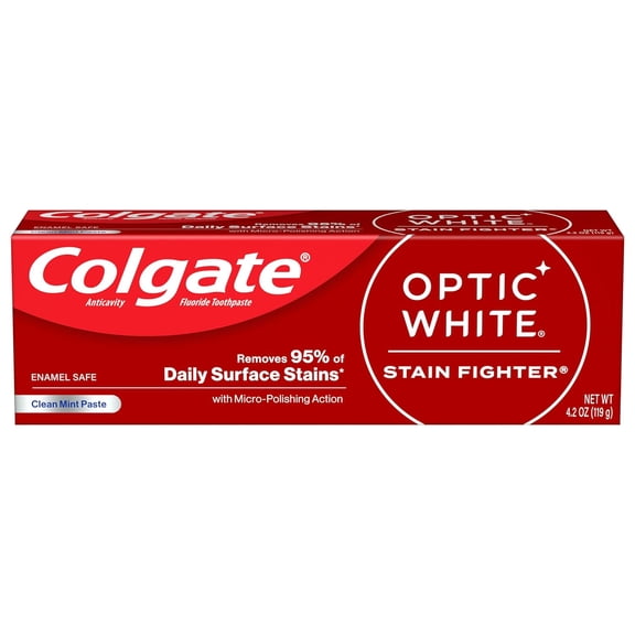 Colgate Optic White Stain Fighter Clean Mint Toothpaste 4.2 oz..