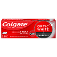 thumbnail image 1 of Colgate Optic White with Charcoal Teeth Whitening Toothpaste, Anticavity Toothpaste with Fluoride, Cool Mint Flavor, 3.8 oz, 1 of 11