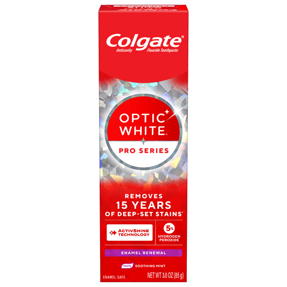 Colgate Optic White Pro Series Enamel Renewal Toothpaste with Teeth Whitening, Mint, 3.0 OZ