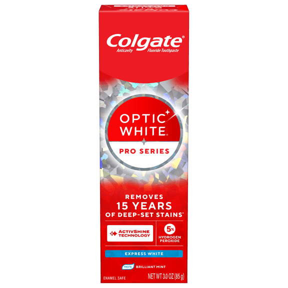 Colgate Optic White Pro Series Express White Toothpaste with 5% Hydrogen Peroxide, 3.0 OZ