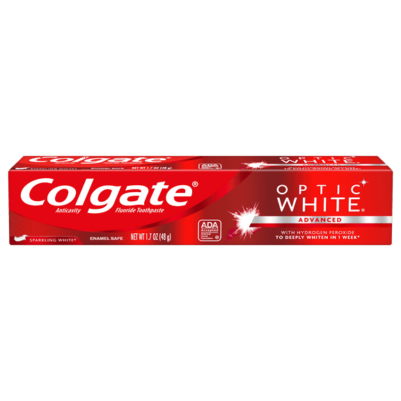 Colgate Optic White Travel Size Whitening Toothpaste, Sparkling Mint - 1.7 oz