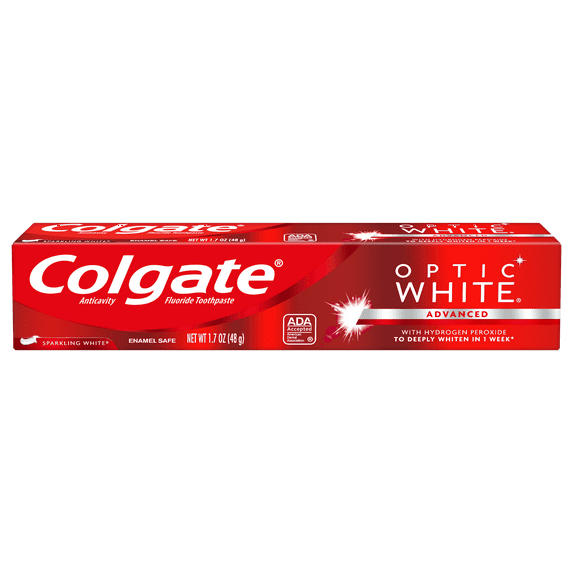 Colgate Optic White Travel Size Whitening Toothpaste, Sparkling Mint - 1.7 oz