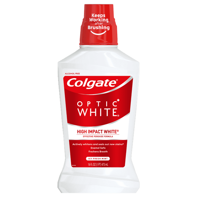 Colgate Optic White Whitening Adult Mouthwash Fresh Mint 473ml 16oz 