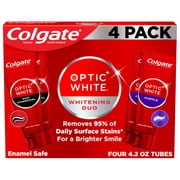 Colgate Optic White Whitening Duo Whitening Toothpaste, 4.2 Ounce Pack of 4