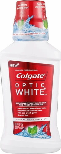 Colgate Optic White Whitening Mouthwash Icy Fresh Mint Flavor 8 Ounce Pack of 3