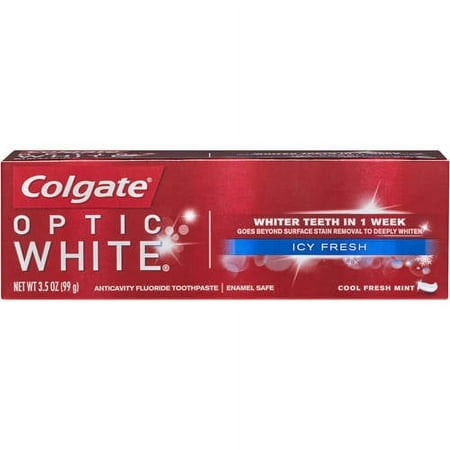 Colgate Optic White Whitening Toothpaste, Sparkling White, 3.5 ounce