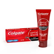 Colgate Optic White Whitening Toothpaste with Charcoal, Cool Mint, 4.2 oz Tube