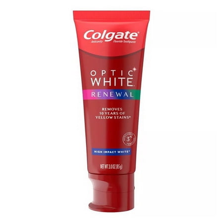 Colgate Optic WhiteRenewal Teeth Whitening Toothpaste High Impact White, 3 Oz