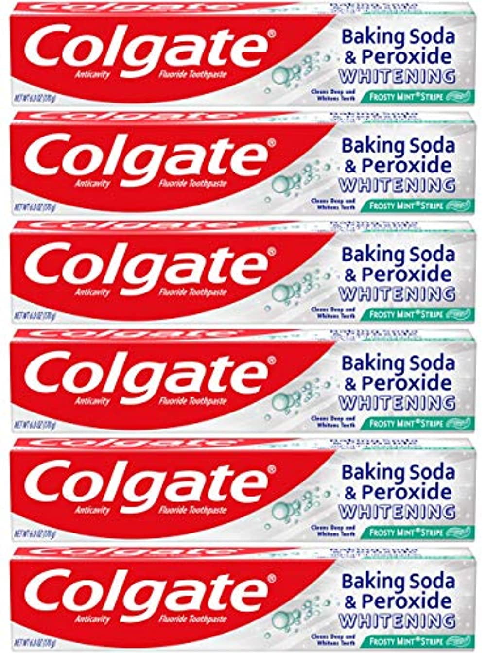 Colgate Peroxide and Baking Soda Whitening Toothpaste Frosty Mint ,6