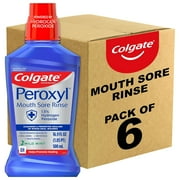 Colgate Peroxyl Antiseptic Mouthwash And Mouth Sore Rinse, 1.5% Hydrogen Peroxide, Mild Mint - 500Ml, 16.9 Fluid Ounces (Pack Of 6) - Pack Of 1