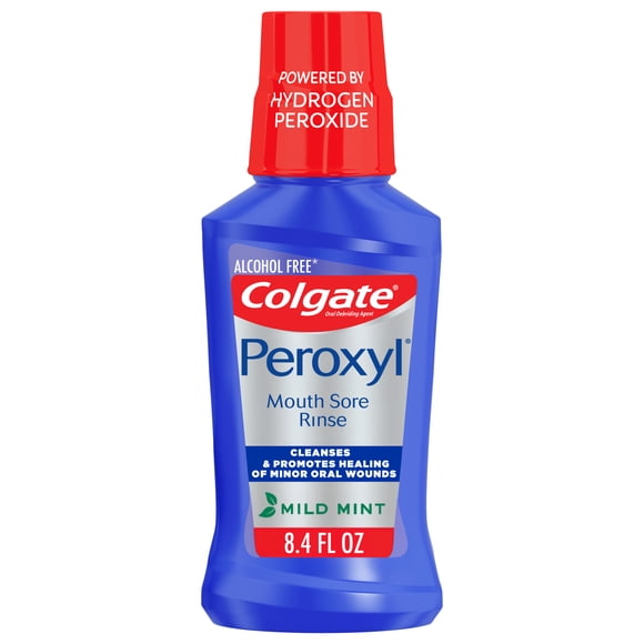 Colgate Peroxyl Alcohol Free Mouthwash and Mouth Sore Rinse, Mild Mint, 8.4 fl oz