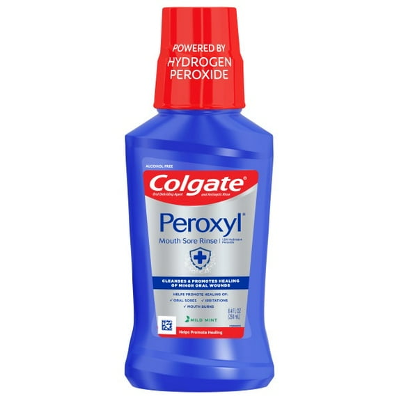 Colgate Peroxyl Mouth Sore Rinse Wash, Mild Mint, 8.45 fl oz