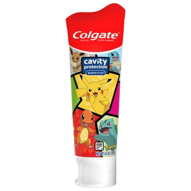 Colgate Pokemon Kids Cavity Protection Toothpaste with Fluoride, Mild Bubble Fruit, 4.6 oz Tube