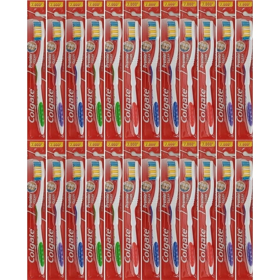 Colgate Premier Clean Toothbrush Medium Bristles Full Head Extra Clean 24 Pack