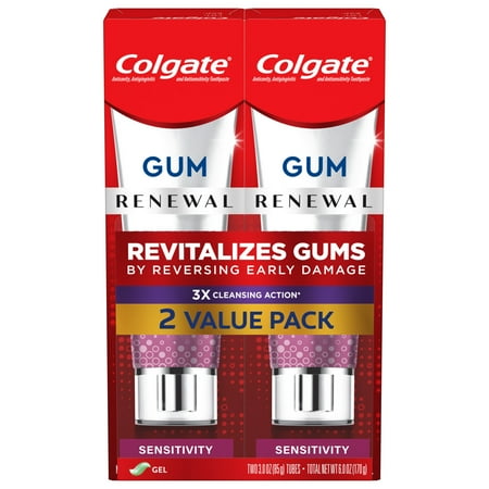 Colgate Renewal Gum Toothpaste for Sensitivity Relief, 2 Pack, Mint, 3 OZ Tubes