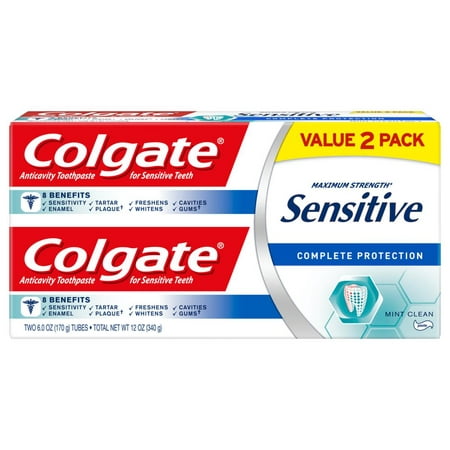Colgate Sensitive Complete Protection Toothpaste, Mint, 2 Pack, 6 oz