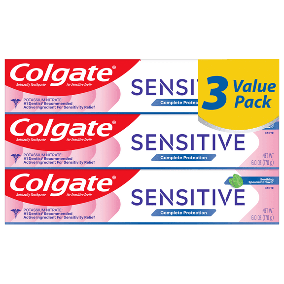 Colgate Sensitive Complete Protection Toothpaste, Mint, 6 oz Tubes, 3 Pack