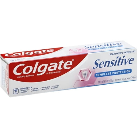 Colgate Sensitive Maximum Strength Toothpaste, Complete Protection Mint Clean 6 oz (Pack of 6)