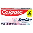 thumbnail image 1 of Colgate Sensitive Whitening Toothpaste Gel, Fresh Mint, 6 oz, 2 Pack, 1 of 12