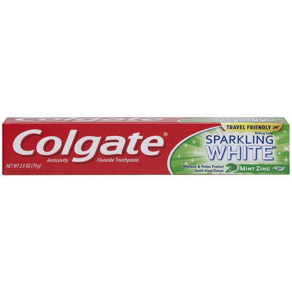 Colgate Sparkling White Gel Toothpaste, Mint Zing, 2.5 Ounce (Pack Of 6) Packaging May Vary